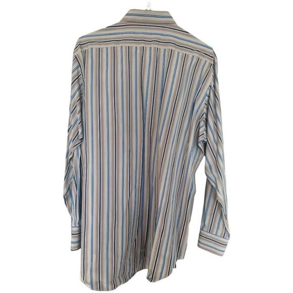 Thomas Dean - Men's Striped Button Up Dress Shirt Size XXL - Picture 4 of 6
